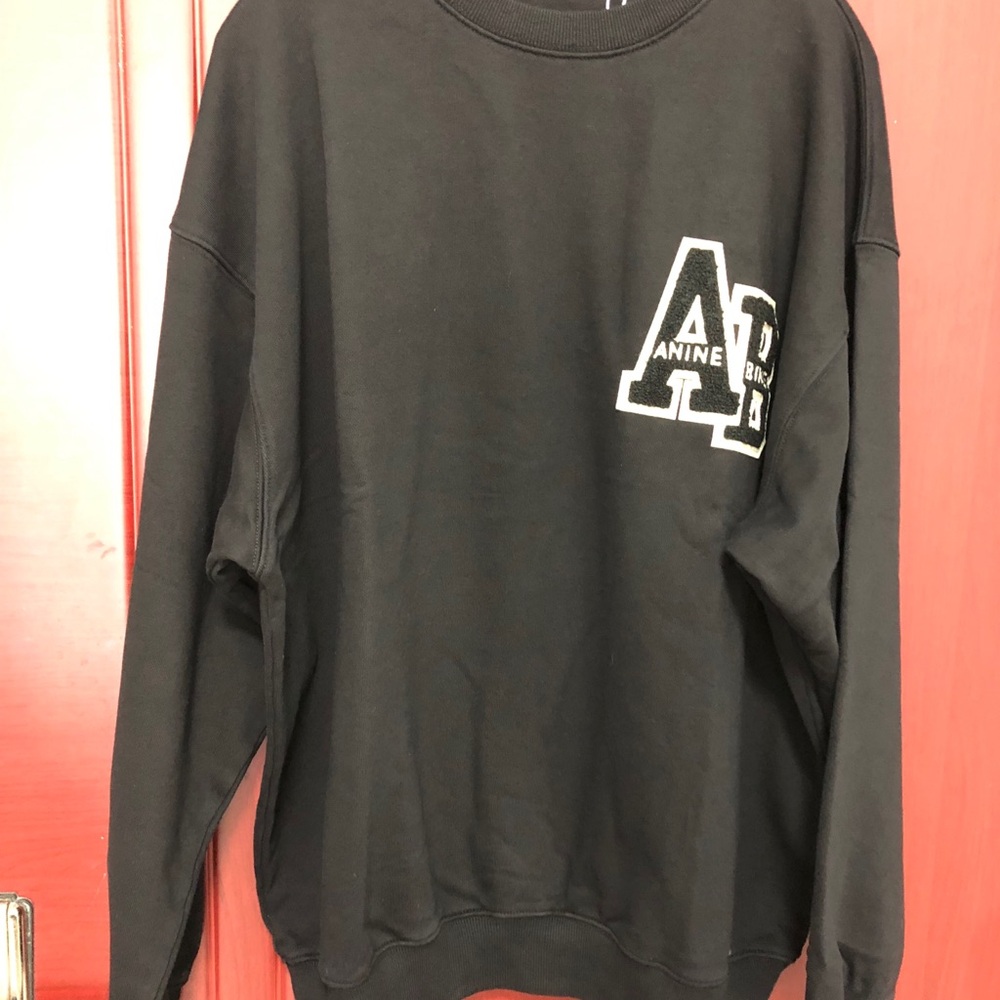 NWOT ANINE BING Miles Letterman Oversized Sweatshirt